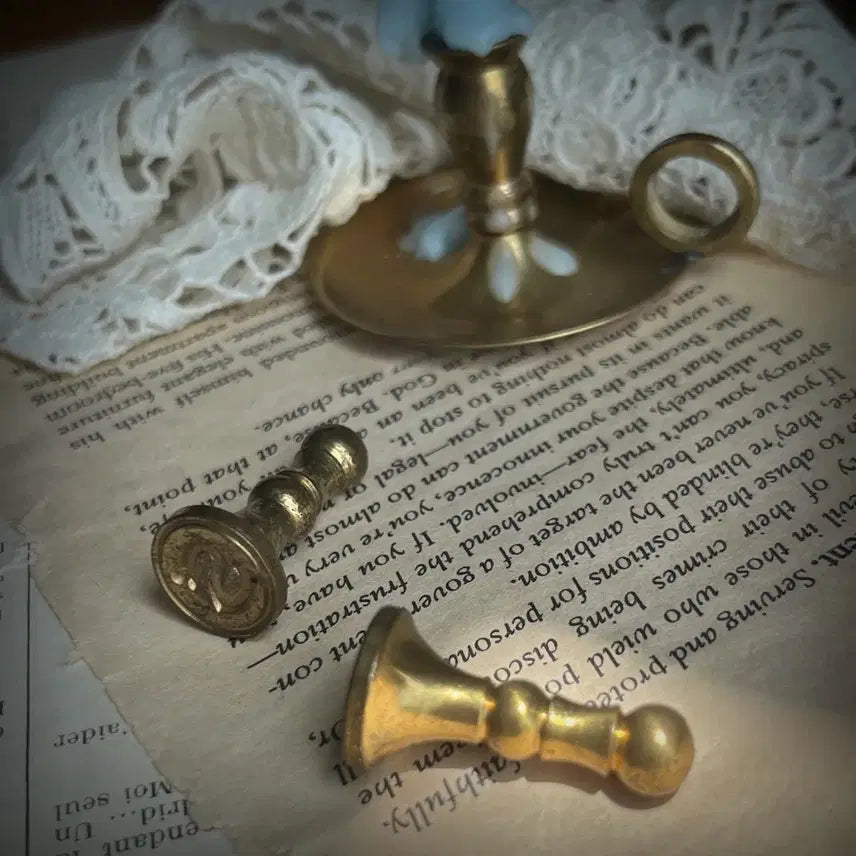 [BUNJANG] Vintage Antique Sealing Stamp Initial 'H' - Brass, Mini / 빈티지 앤틱 씰링스탬프 이니셜 H