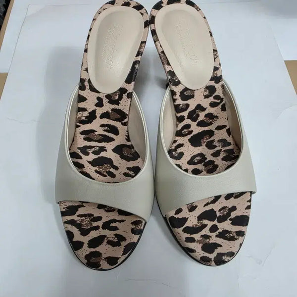 [BUNJANG] Elizabeth Mules Leopard Print High Heels / 엘리자베스 뮬 힐 레오파드