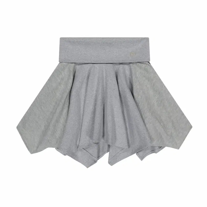 [BUNJANG] KOSEIO Folding Unbalanced Skirt Light Grey OS / 코이세이오 폴딩 언밸런스 스커트 라이트그레이 OS
