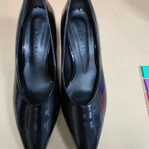 [BUNJANG] Amelie Pumps Black Leather Heels / 아멜리에 펌프스 블랙