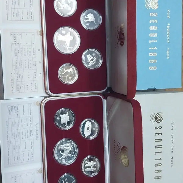 [BUNJANG] 1988 Seoul Olympics Commemorative Silver Coins (2nd/4th Issue) - 2 Sets / 서울 1988 올림픽 기념은주화(2차/4차) 2세트