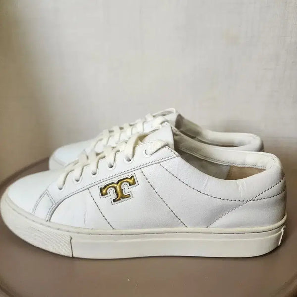 [BUNJANG] Tory Burch Amalia White Sneakers / >>상태양호/남녀공용<< 토리버치 아말리아 화이트 스니커즈 245/250 팝니다
