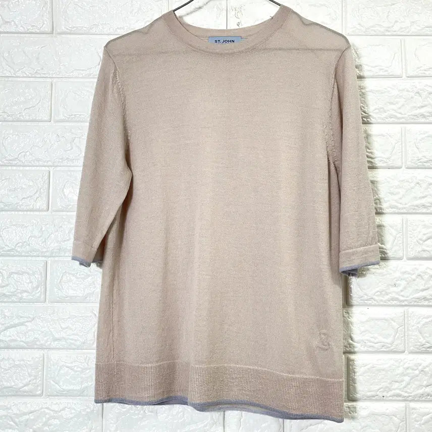 [BUNJANG] St. John Blue Label Women's Beige Wool Knit 90 / 센존 블루라벨 여성 베이지 울 니트 90