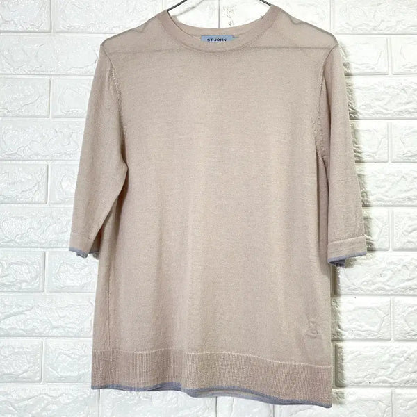 [BUNJANG] St. John Blue Label Women's Beige Wool Knit 90 / 센존 블루라벨 여성 베이지 울 니트 90