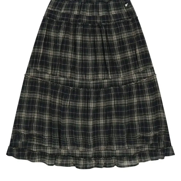 [BUNJANG] Koiseio Check Shirring Midi Skirt / 코이세이오 체크 셔링 미디 스커트 롱스커트