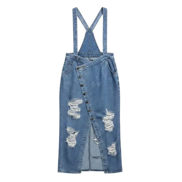 [BUNJANG] CON Amici Women's Cotton Denim Overalls Dress / 여성F/ CON Amici 면청 데님 멜빵원피스 36-120
