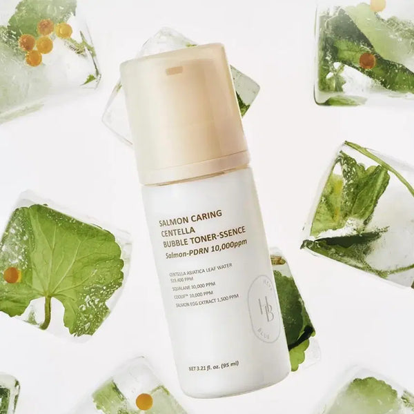 [BUNJANG] Hev Blue Salmon Care Ring Centella Bubble Toner + Mini Cream / 헤브블루 살몬 케어링 센텔라 버블 토너 + 미니 크림