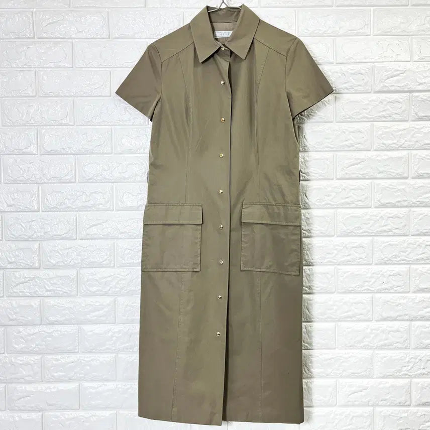 [BUNJANG] MINE Khaki Beige Shirt Long Dress / 마인 카키 셔츠형 롱 원피스 82