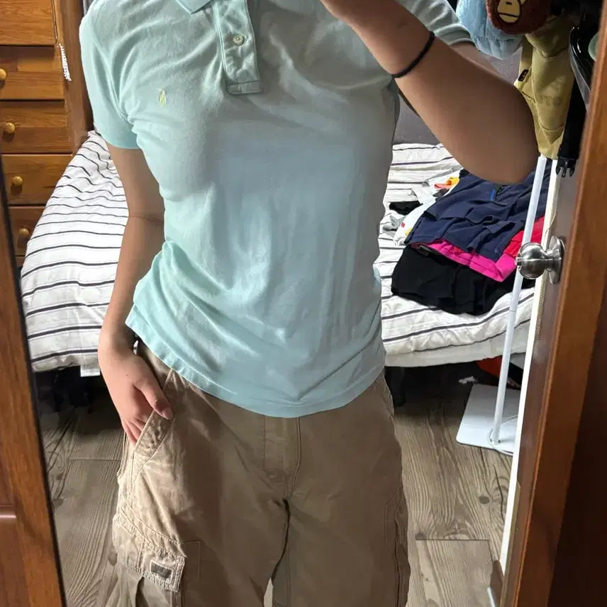 [BUNJANG] Polo Mint Collar T-shirt (Size M) / 폴로 민트 카라티