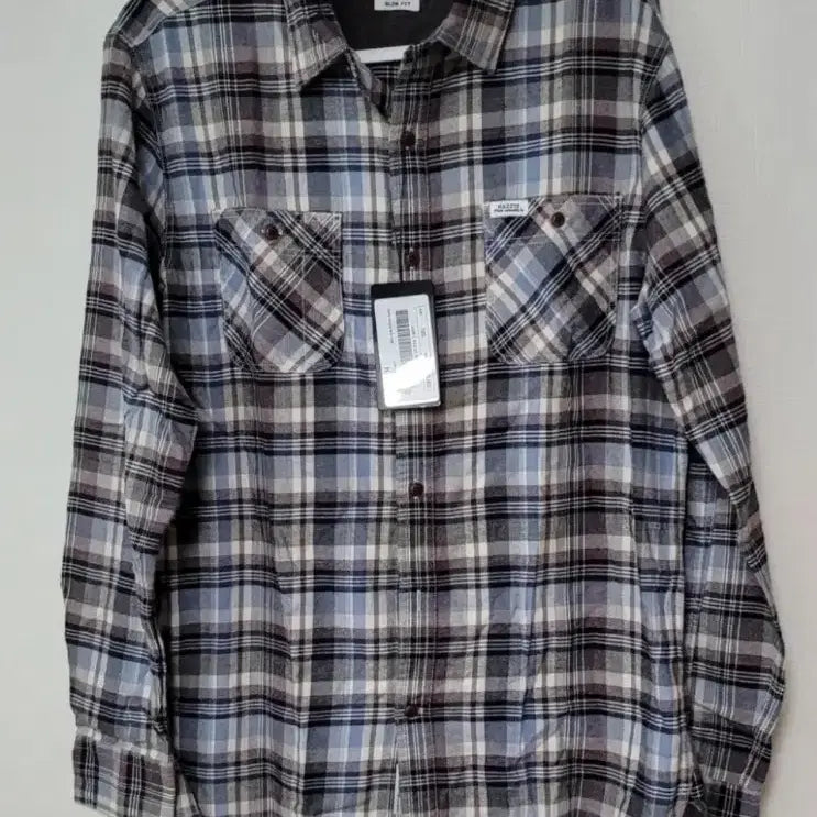 [BUNJANG] Hazzys Men's Slim Fit Checkered Shirt Size 105 / [새상품] 헤지스 체크 남방 105 슬림핏