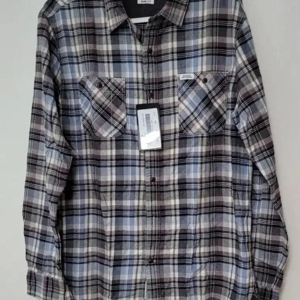 [BUNJANG] Hazzys Men's Slim Fit Checkered Shirt Size 105 / [새상품] 헤지스 체크 남방 105 슬림핏