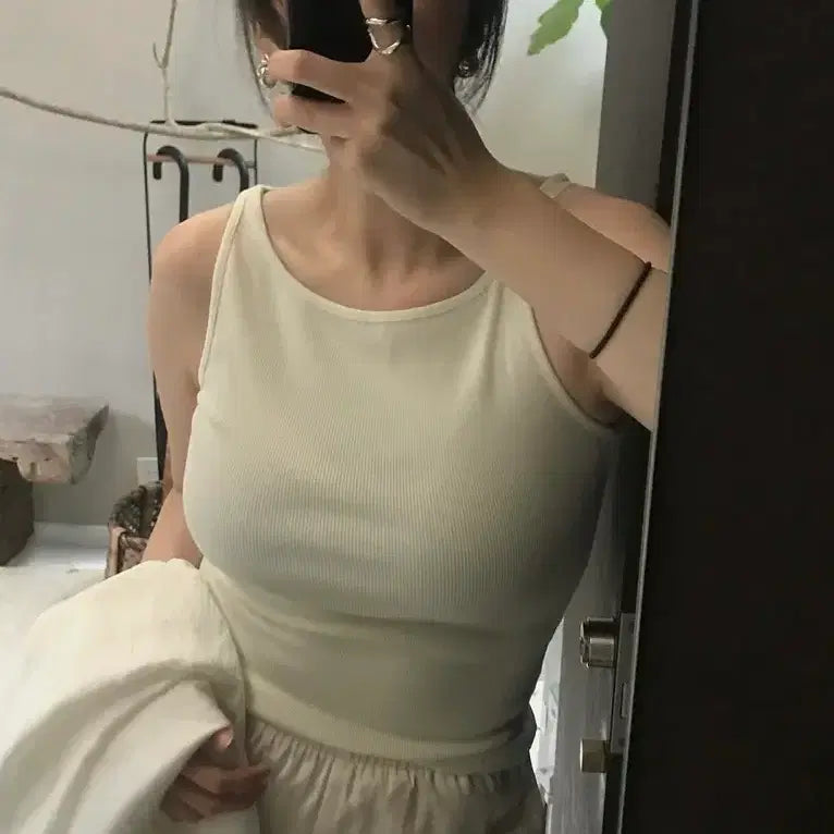 [BUNJANG] Archive J2U Boat Neck Sleeveless Top - Grey / 아카이브제이투유 보트넥 슬리브리스