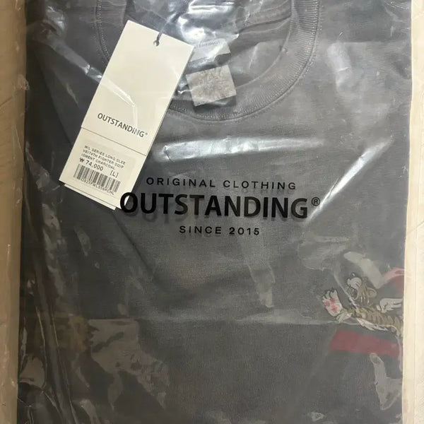 [BUNJANG] Outstanding Long Sleeve T-Shirt Charcoal L / 아웃스탠딩 롱슬리브 새상품 L
