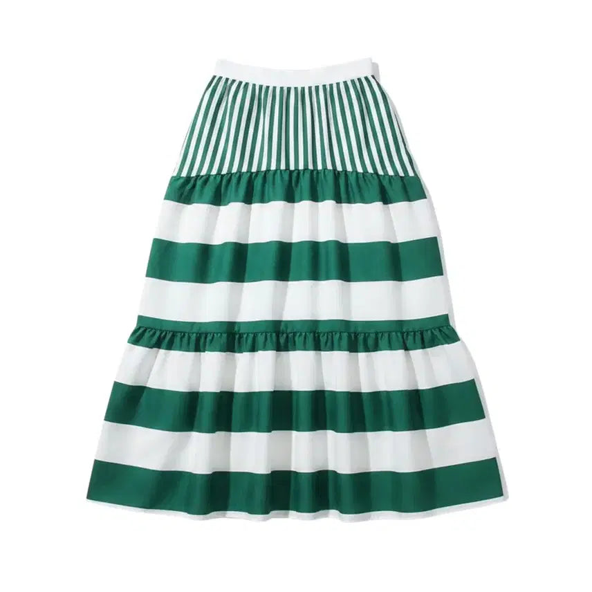 [BUNJANG] Striped Maxi Skirt / 여성 실측26/ 단가라 캉캉스커트GN 36-125