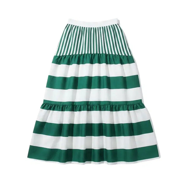 [BUNJANG] Striped Maxi Skirt / 여성 실측26/ 단가라 캉캉스커트GN 36-125