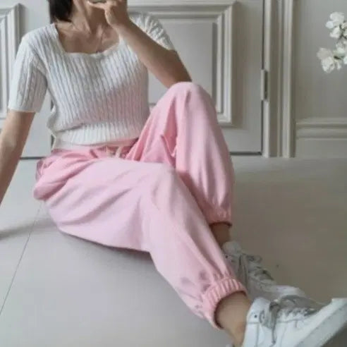 [BUNJANG] Pastel Jogger Pants Training Workout Homewear Casual Pants / 파스텔 조거 팬츠 트레이닝 운동복 홈웨어 바지 캐주얼룩
