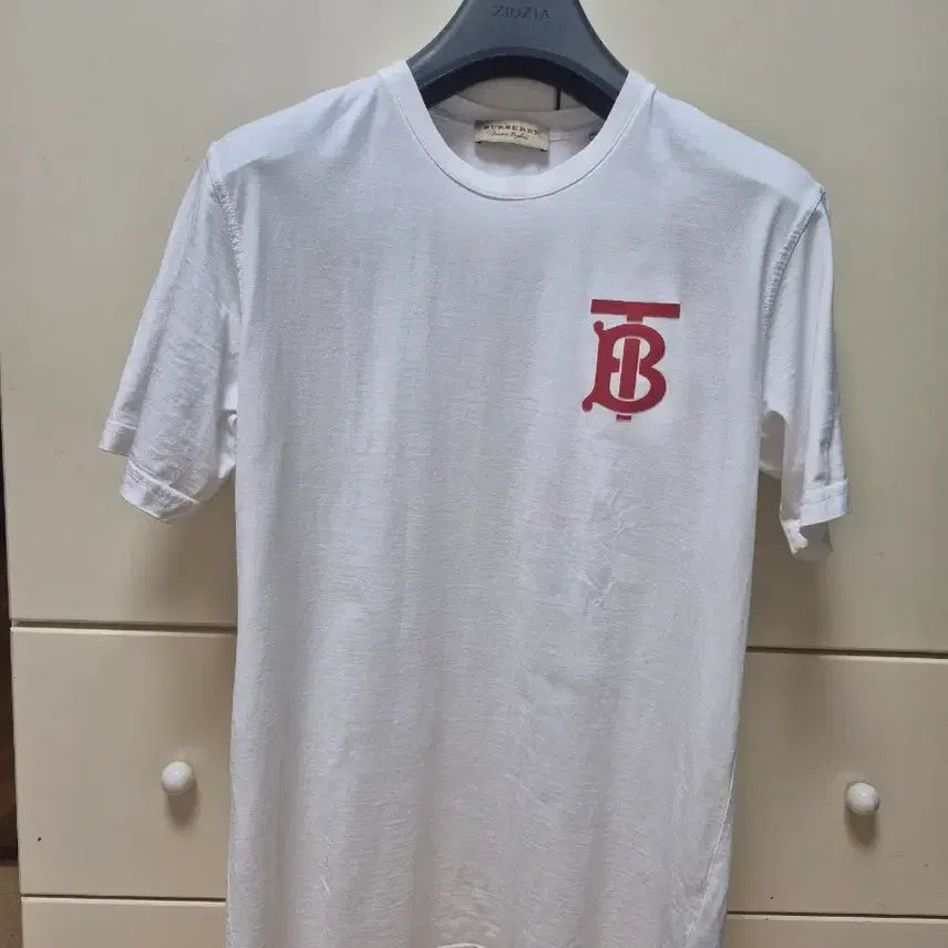 [BUNJANG] Burberry TB Monogram Short Sleeve T-Shirt White / 버버리 TB 모노그램  반팔 티셔츠 화이트 SP사이즈