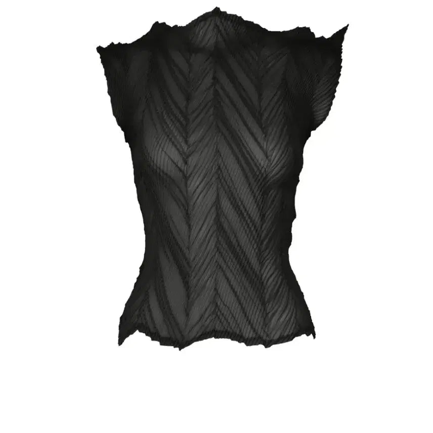[BUNJANG] Issey Miyake Zigzag Pleats Top Black Size 2 / 이세이미야케 탑 지그재그 플리츠 탑 블랙 2사이즈