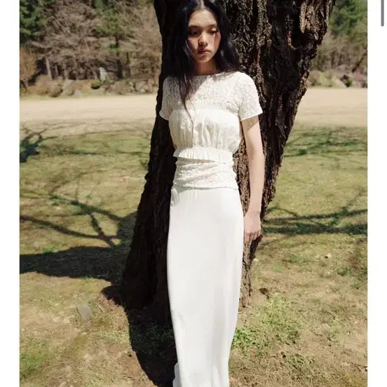 [BUNJANG] MONOH [Brand] Jersey Long Skirt (White) / 모노하 저지 롱스커트 Jersey Long Skirt (White)