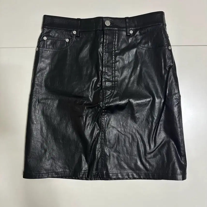 [BUNJANG] Helmut Lang Black Lamb Leather Skirt / 헬무트랭 블랙 램스 레더 치마