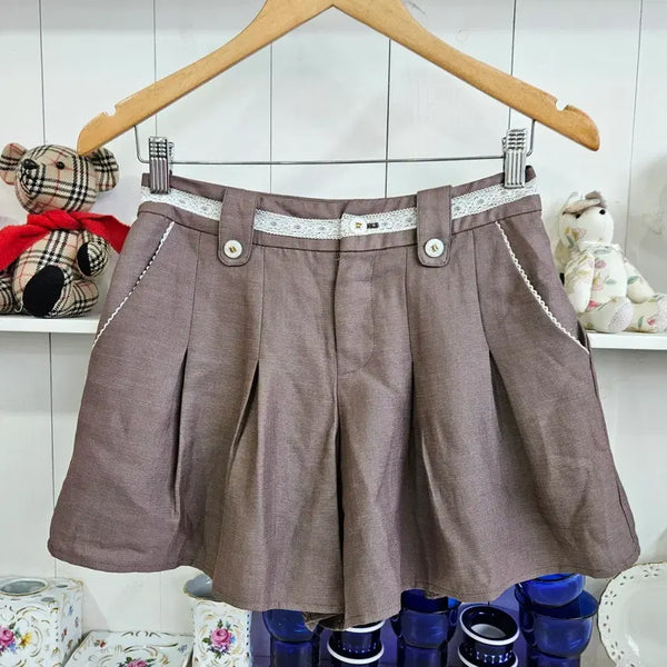 [BUNJANG] LODISPOTTO Lace Pleated Culottes Pants / LODISPOTTO 레이스 플리츠 큐롯 팬츠