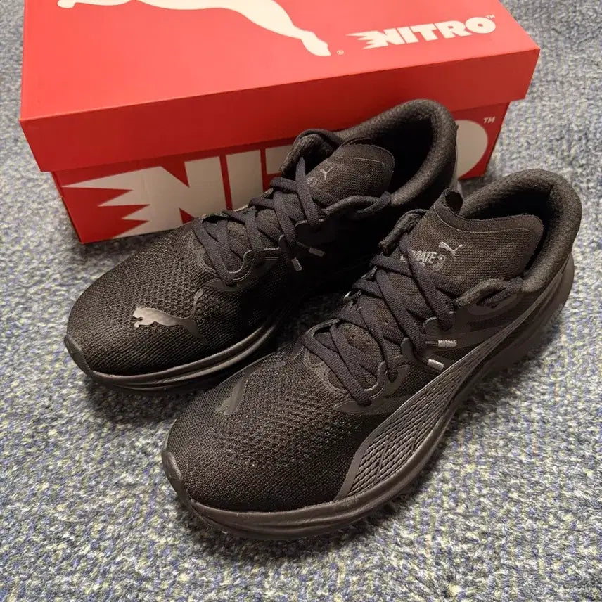 [BUNJANG] Puma Deviate Nitro 3 Wide Black Running Shoes (Size 275) / (275) 푸마 디비에이트 나이트로 3 와이드 블랙