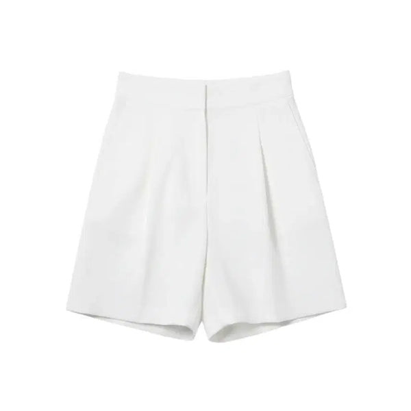 [BUNJANG] Women's Merging Back Banding Single Pleat Short Pants / 여성F/ MERGING 뒷밴딩 원턱 숏 팬츠WH 37-93
