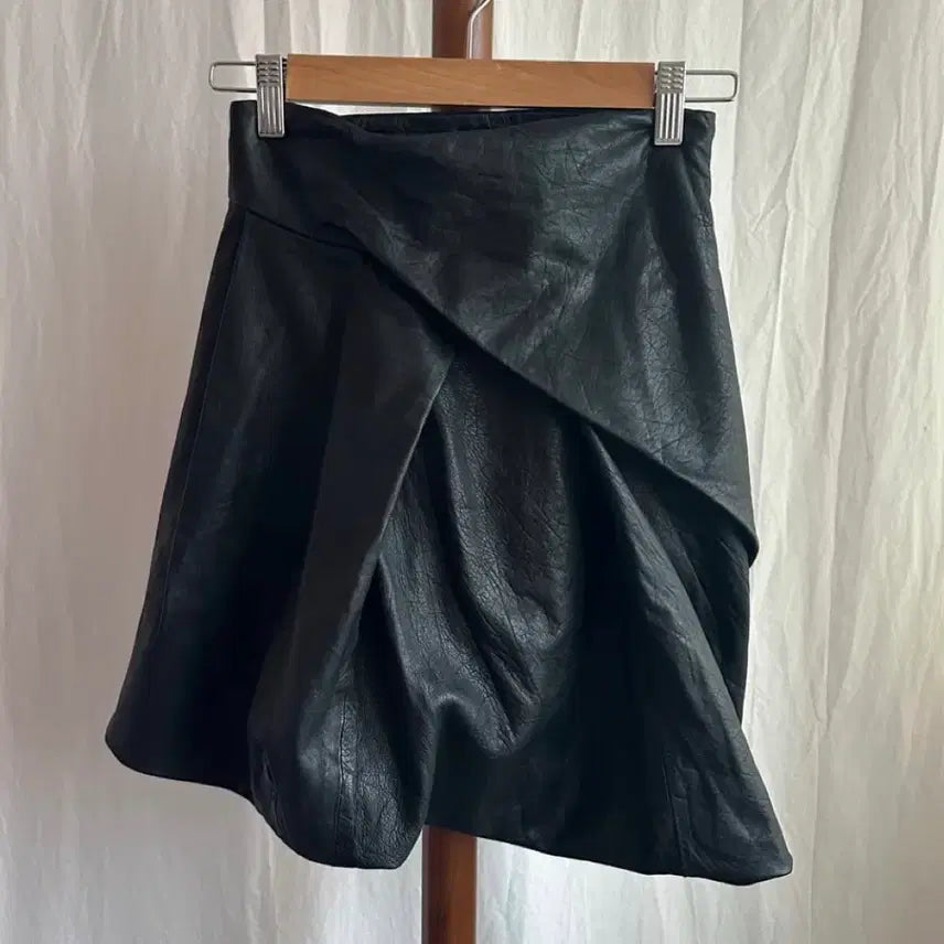 [BUNJANG] AllSaints Lambskin Leather Balloon Mini Skirt XS / 올세인츠 양가죽 레더 벌룬 스커트 xs