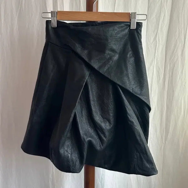 [BUNJANG] AllSaints Lambskin Leather Balloon Mini Skirt XS / 올세인츠 양가죽 레더 벌룬 스커트 xs
