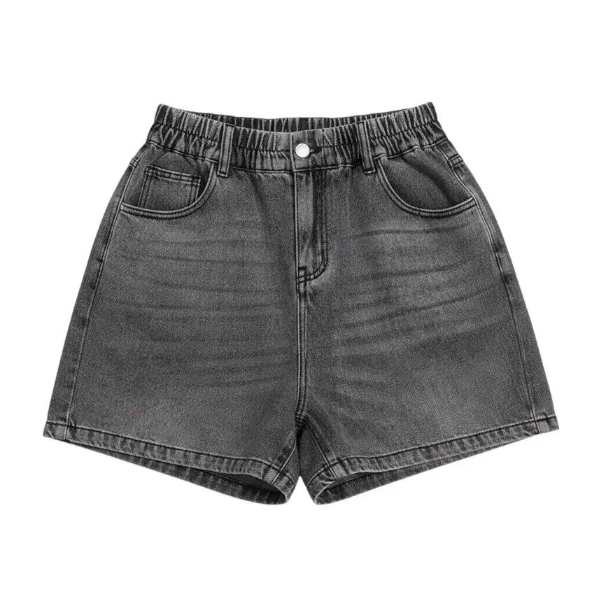 [BUNJANG] Women's Banding Grey Denim Shorts (Size 95) / 여성F/ 밴딩 그레이 데님 숏 팬츠 37-95