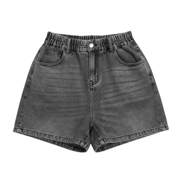 [BUNJANG] Women's Banding Grey Denim Shorts (Size 95) / 여성F/ 밴딩 그레이 데님 숏 팬츠 37-95