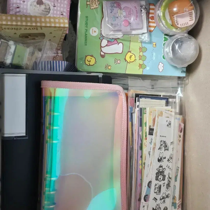 [BUNJANG] Scrapbooking Supplies Bundle - Stickers, Washi Tape, Binders, Memo Pads / 다꾸,씰스,바인더,마테,떡메 다꾸용품일괄처분