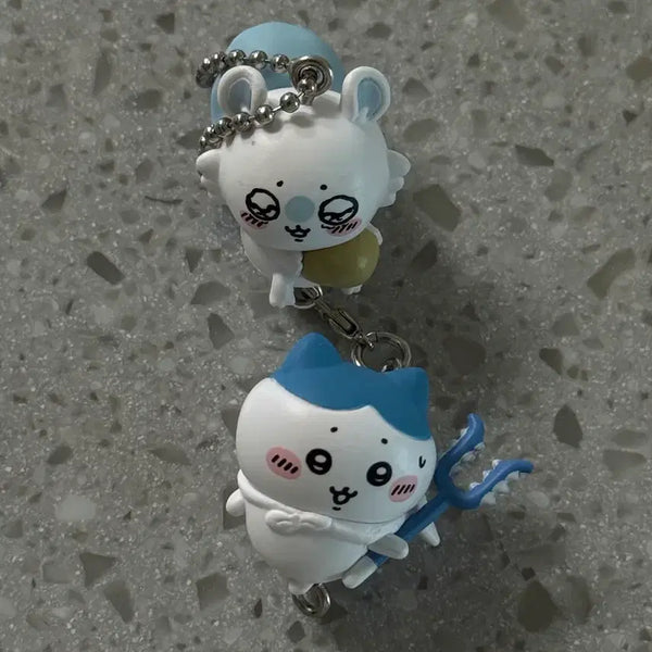 [BUNJANG] Chiikawa Momonga Hachware Keyring Gacha Figure / 치이카와 먼작귀 모몽가 하치와레 키링 가챠 피규어