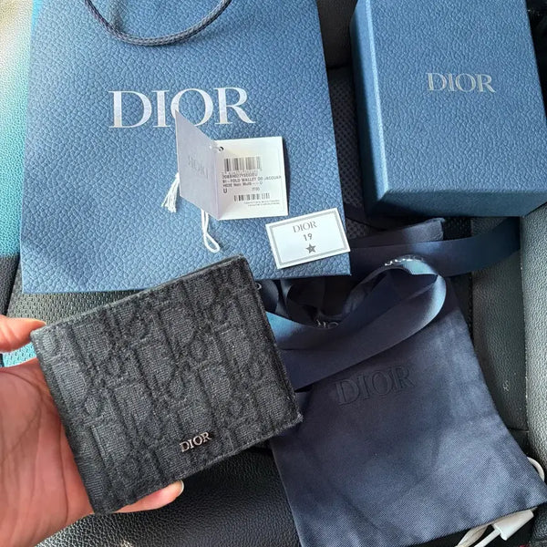 [BUNJANG] Dior Oblique Jacquard Wallet Black / 디올 오블리크 반지갑 자카드 블랙