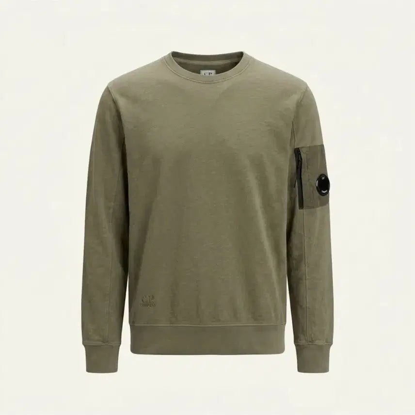 [BUNJANG] CP Company Lens Badge Sweatshirt Olive / CP컴퍼니 렌즈와펜 맨투맨 올리브 (100)