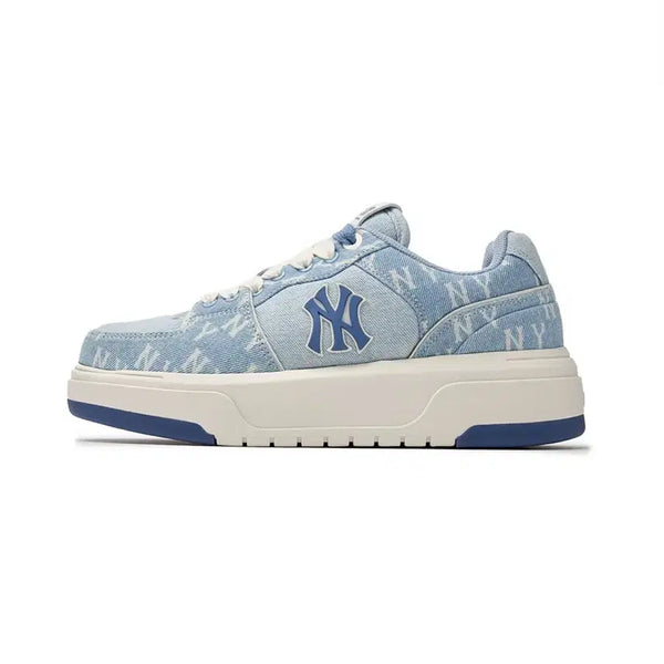 [BUNJANG] MLB Chunky Liner Monogram NY Sky Blue Sneakers / MLB 청키라이너 데님 클래식 모노그램 NY 스카이 블루 운동화 260