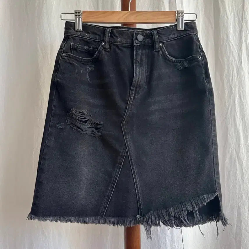 [BUNJANG] AllSaints Black Denim Skirt / 올세인츠 블랙 데님 스커트