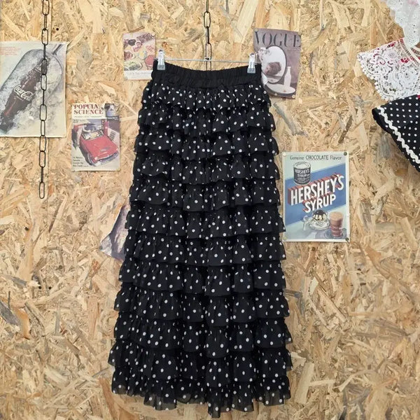 [BUNJANG] Evo Dot Frill Kangkang Skirt / evo 에보 도트 프릴 캉캉 스커트 F
