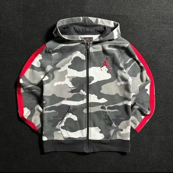 [BUNJANG] Jordan Embroidered Logo Camo Full-Zip Hoodie / 조던 자수로고 카모 후드집업