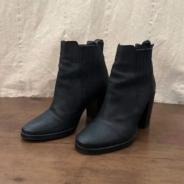 [BUNJANG] AllSaints Cubista Matte Leather Bootie Heels / 올세인츠 쿠비스타 무광 레더 부티힐 230