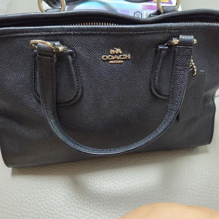 [BUNJANG] Coach Leather Tote Bag Black / 코치 가죽 토트백 블랙