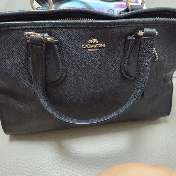 [BUNJANG] Coach Leather Tote Bag Black / 코치 가죽 토트백 블랙