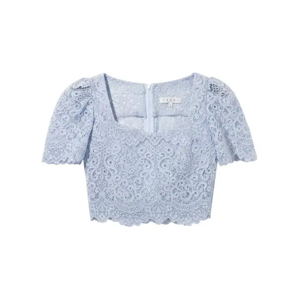 [BUNJANG] Women's S Square Neck Lace Blouse / 여성S/ PEARL 스퀘어넥 레이스 블라우스 37-98