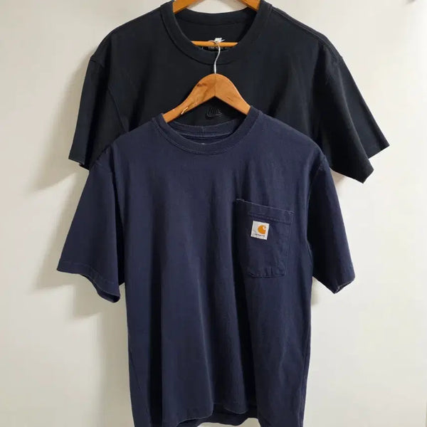 [BUNJANG] Nike Center Logo T-Shirt (M) + Carhartt Pocket T-Shirt (S) Bundle Set / [일괄/묶음] 나이키 센터로고 반팔티 (M) + 칼하트 포켓 반팔티 (S) 일괄 판매