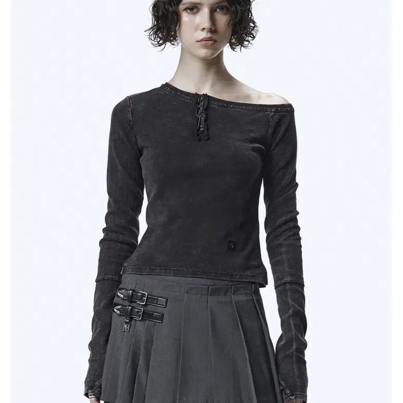 [BUNJANG] trimmingbird One Shoulder Henry Neck New Arrival / 트리밍버드 원숄더헨리넥 택달린 새상품