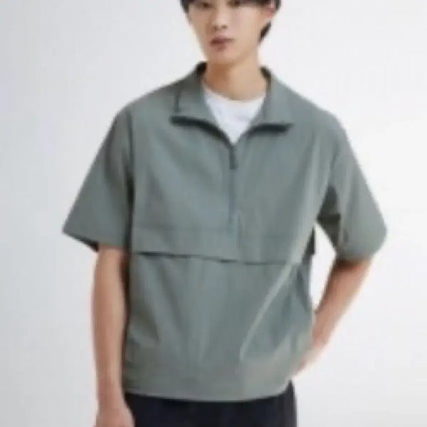 [BUNJANG] SPAO Half-Zip T-Shirt - Black (Size M) / 스파오 반집업 티셔츠 M사이즈