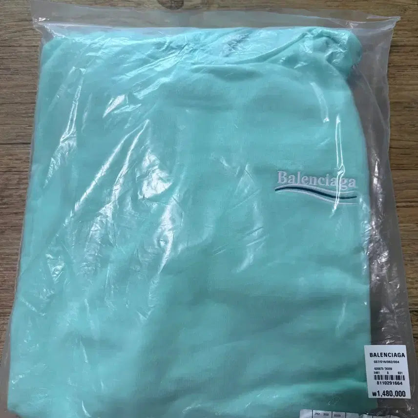 [BUNJANG] Balenciaga Logo Hoodie Mint/Aqua / 새상품 발렌시아가 후드티 s