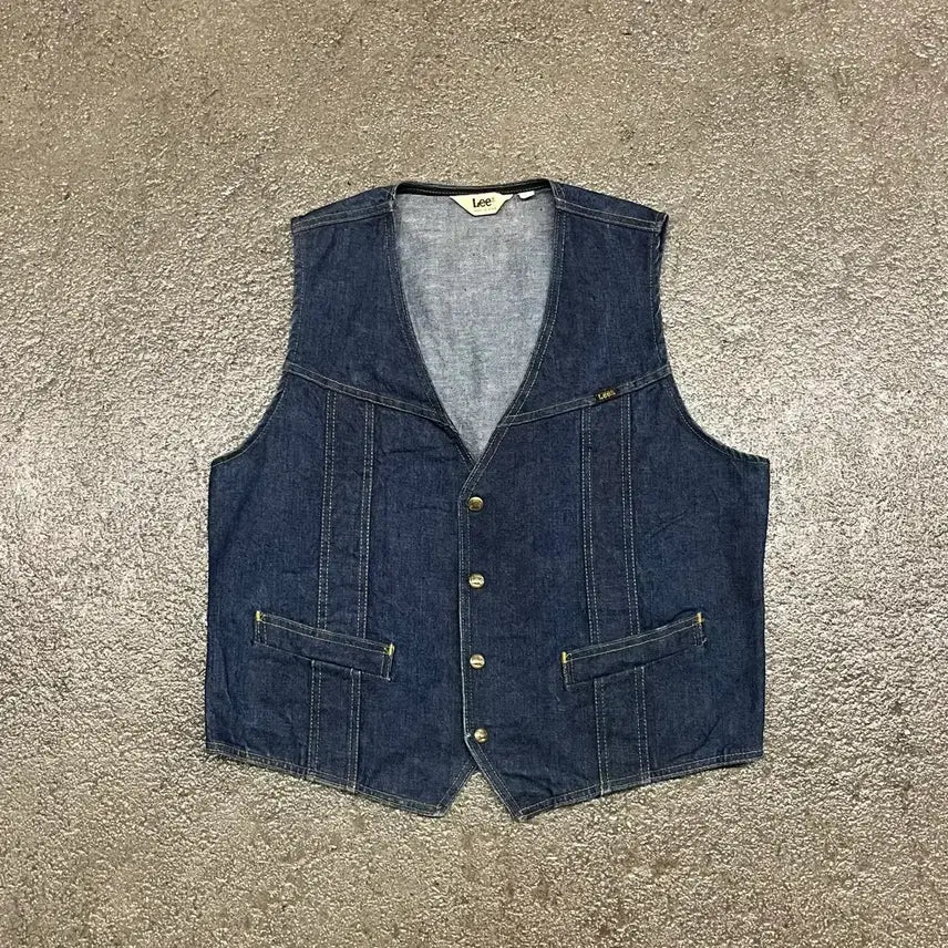 [BUNJANG] Lee Western Denim Vest (Size 100-105) / 70-80s Lee 웨스턴 데님 베스트 (100-105)