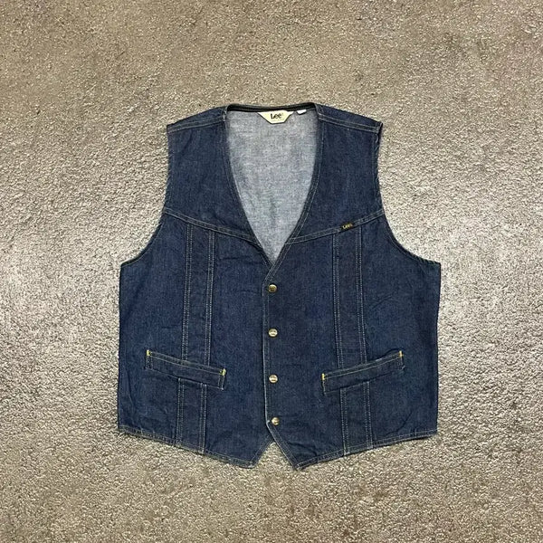 [BUNJANG] Lee Western Denim Vest (Size 100-105) / 70-80s Lee 웨스턴 데님 베스트 (100-105)