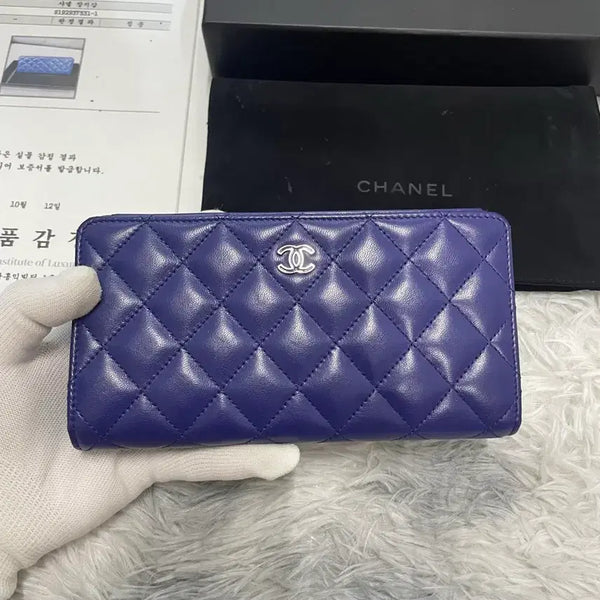 [BUNJANG] Chanel Caviar Long Wallet Purple / 샤넬 캐비어 장지갑 [os]